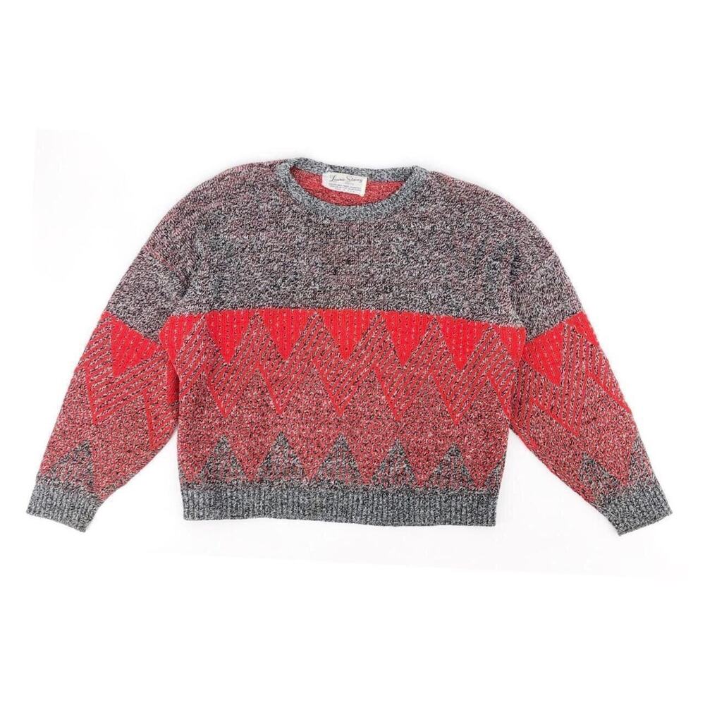 80s Geometric Print Sweater 1980s Vintage